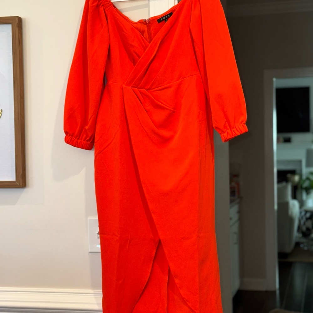 Orange Off-Shoulder Dress